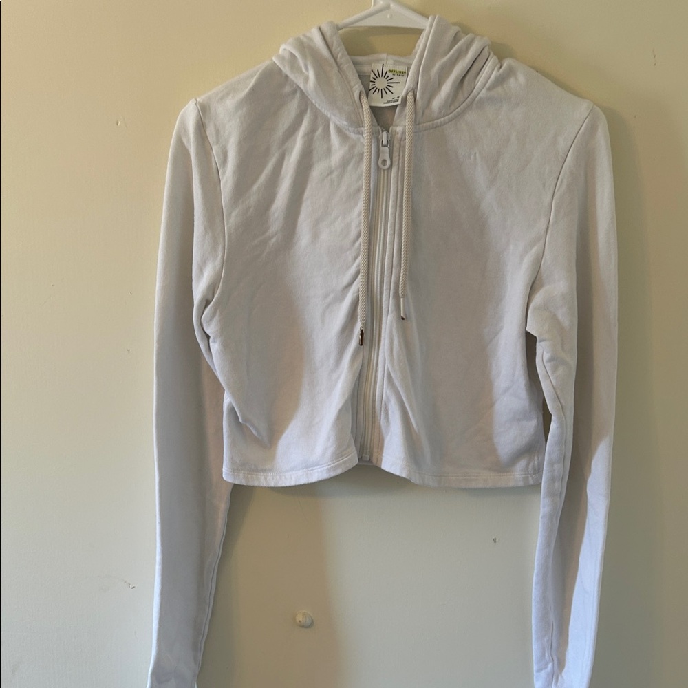 White Zip-Up Hoodie